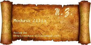 Moduna Zilia névjegykártya
